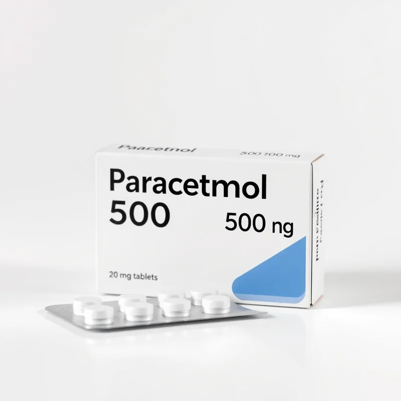Paracetamol 500 mg, caja c/20 tabletas
